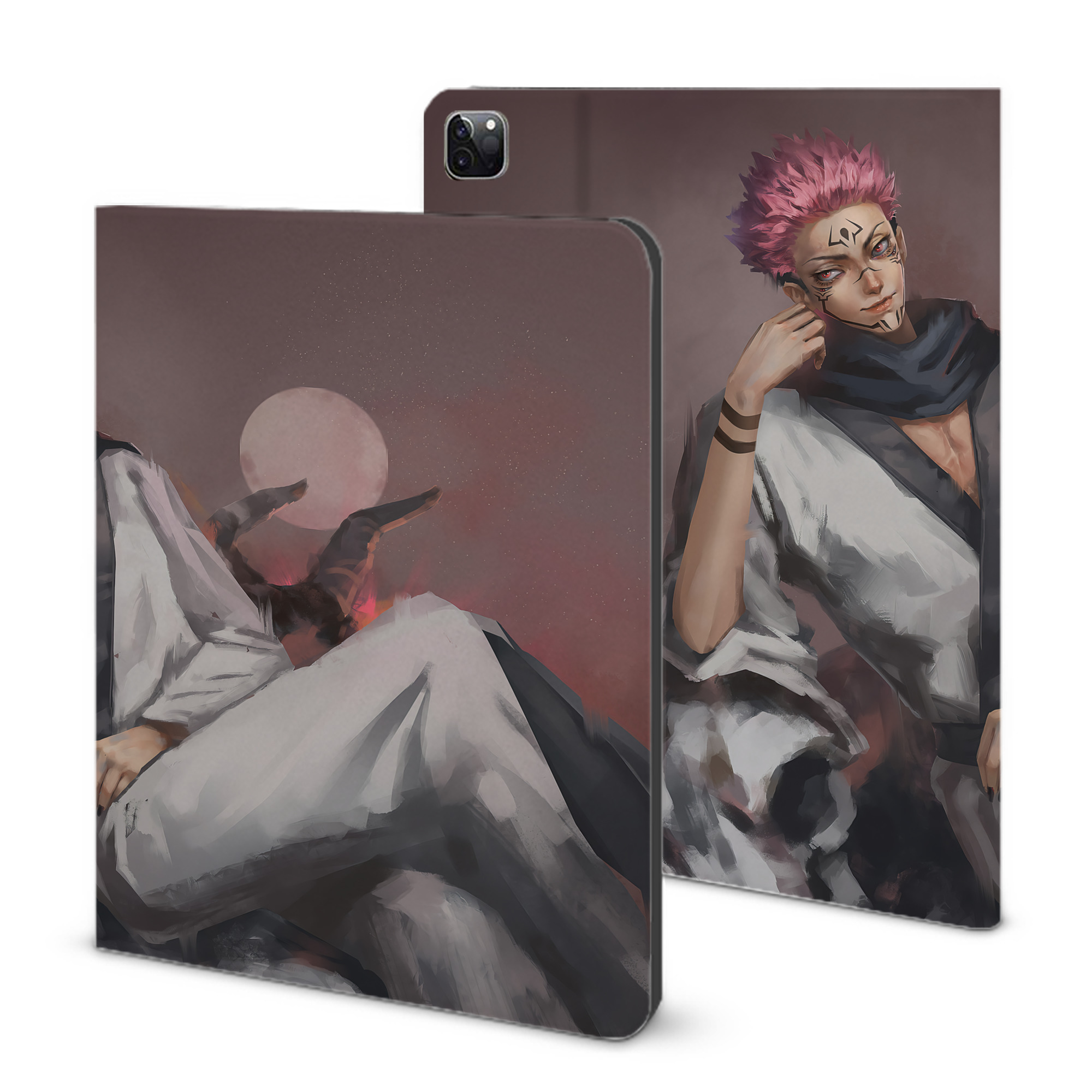 （画像用） 呪術廻戦 Jujutsu Kaisen IPad ケース ブック型 PUレザー TPU 耐衝撃 軽量 薄型 ペン収納なし 全面保護 IPad 各モデル対応